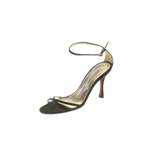 Manolo Blahnik Shoes - Manolo Blahnik Suede Sandals with Double Ankle Strap Size 8